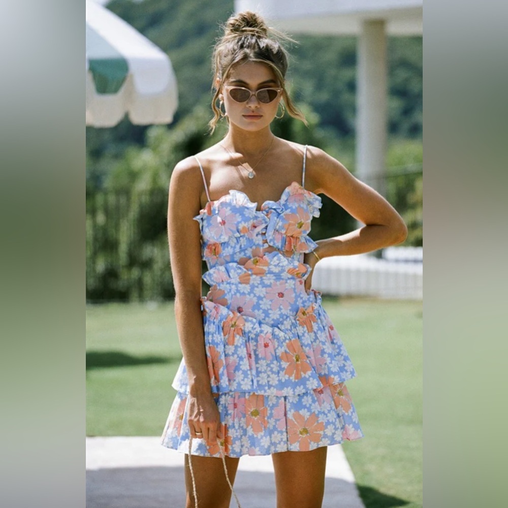 SABO SKIRT Selma Cami Dress - Sky Floral